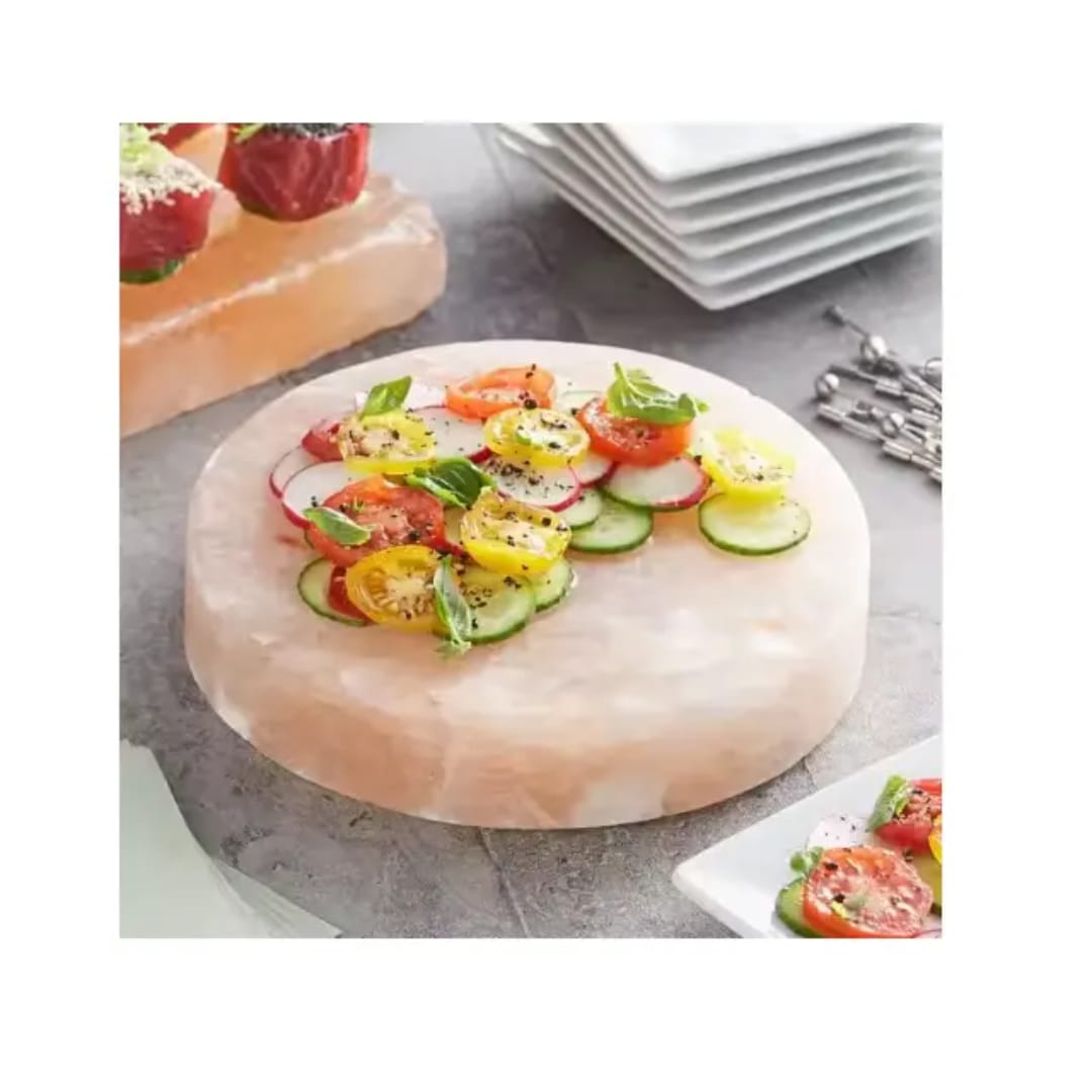 Salt Block with Grilled Food